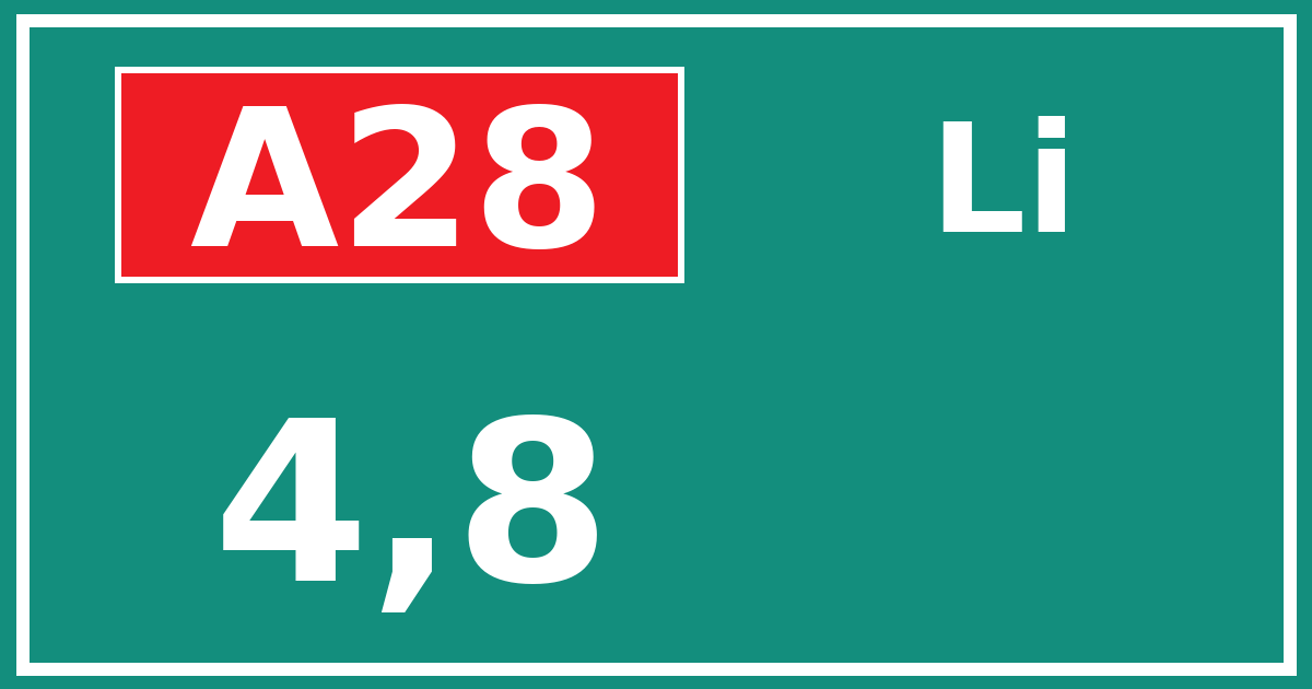 Hectometerbord A28 4,8 zijde Li