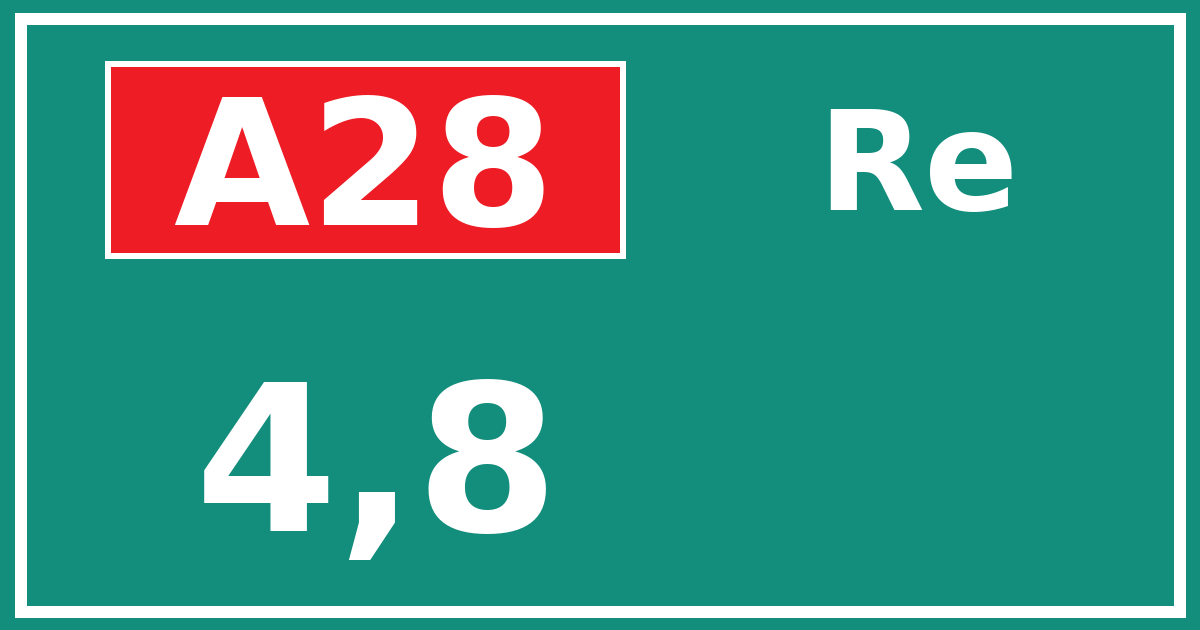 Hectometerbord A28 4,8 zijde Re