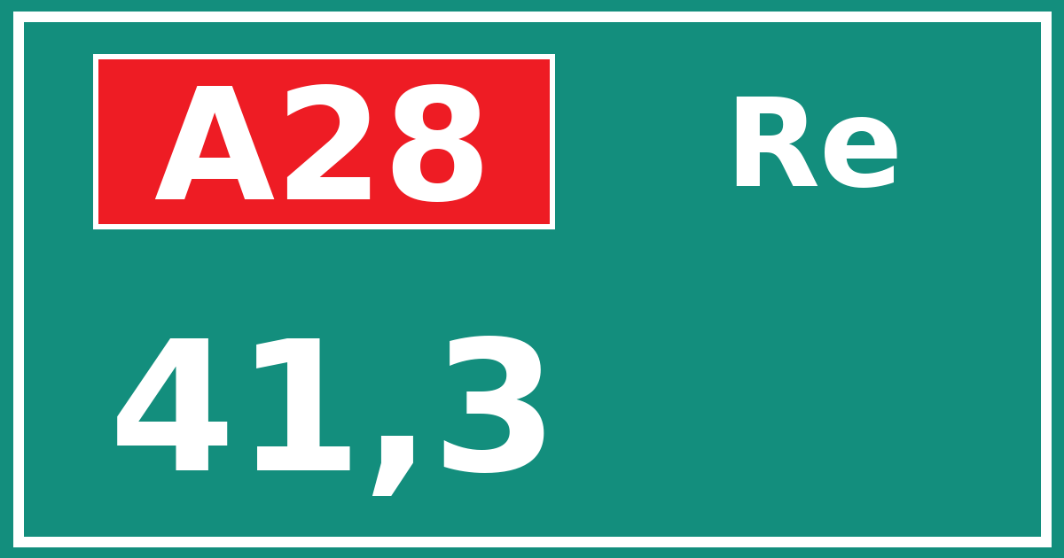 Hectometerbord A28 41,3 zijde Re