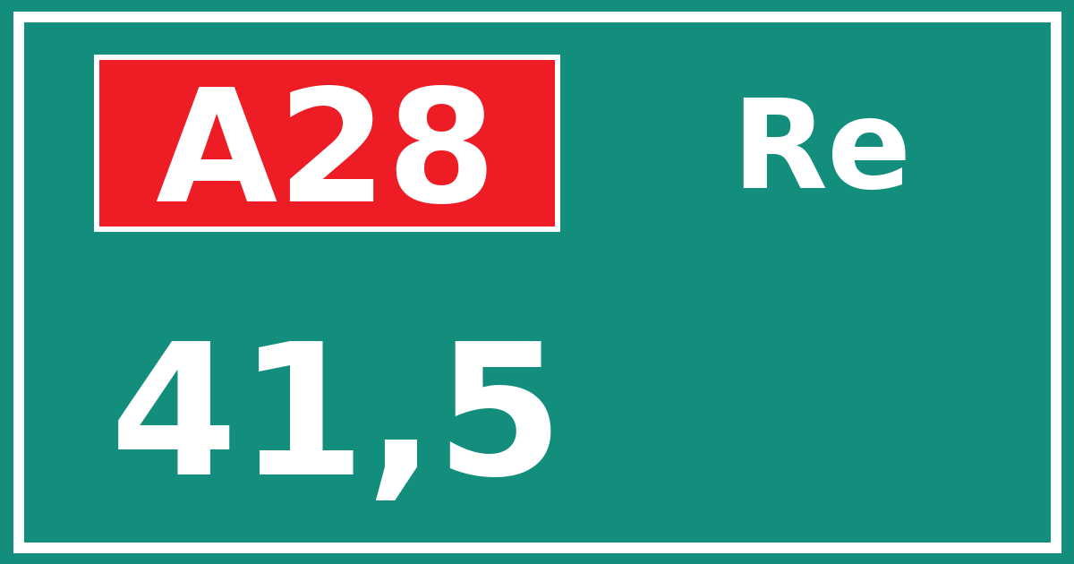 Hectometerbord A28 41,5 zijde Re