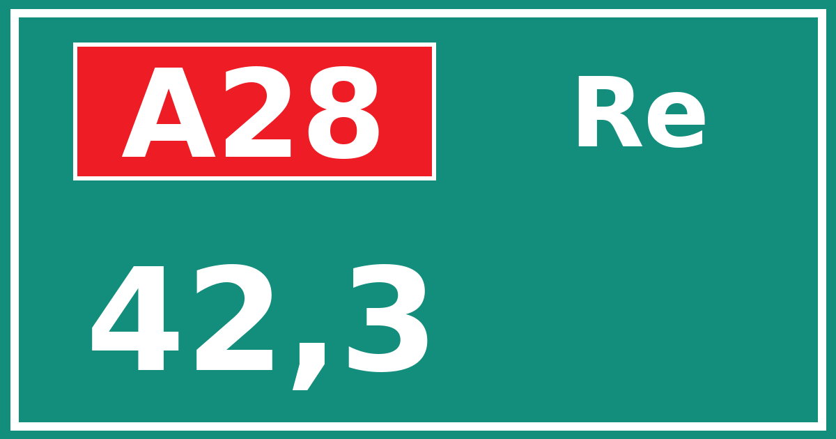 Hectometerbord A28 42,3 zijde Re
