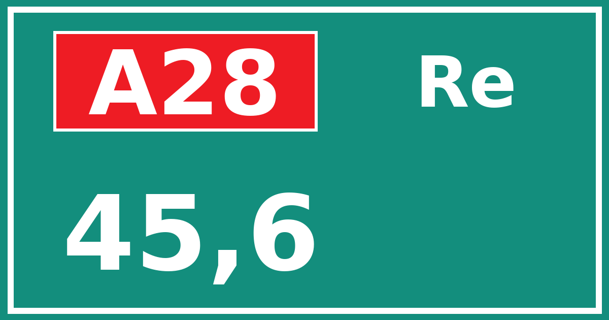 Hectometerbord A28 45,6 zijde Re