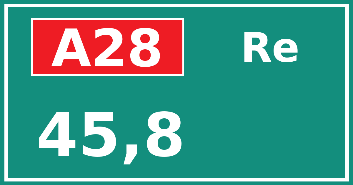 Hectometerbord A28 45,8 zijde Re