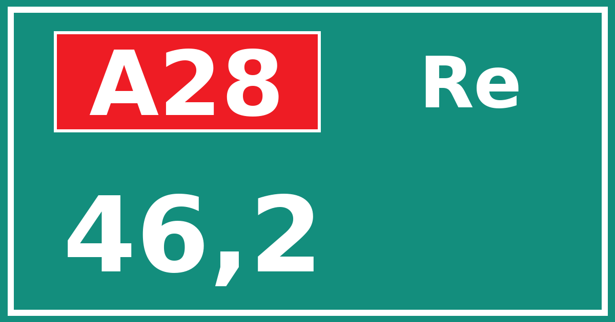 Hectometerbord A28 46,2 zijde Re