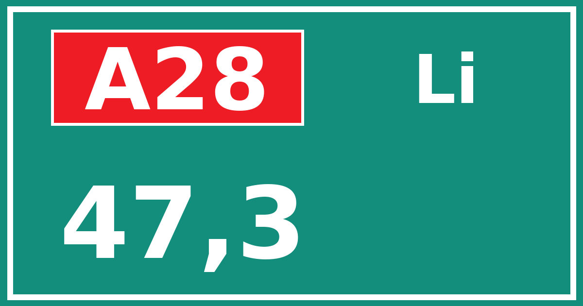 Hectometerbord A28 47,3 zijde Li