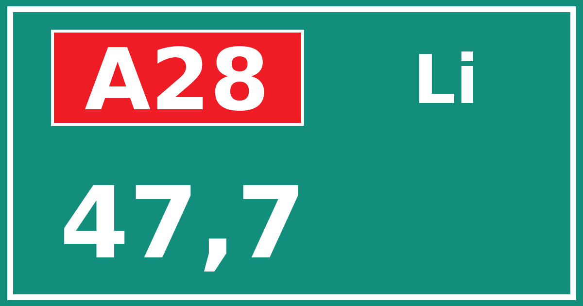 Hectometerbord A28 47,7 zijde Li
