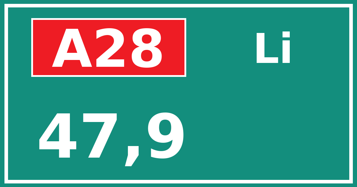 Hectometerbord A28 47,9 zijde Li