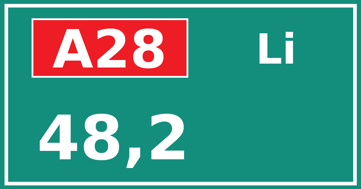 Hectometerbord A28 48,2 zijde Li