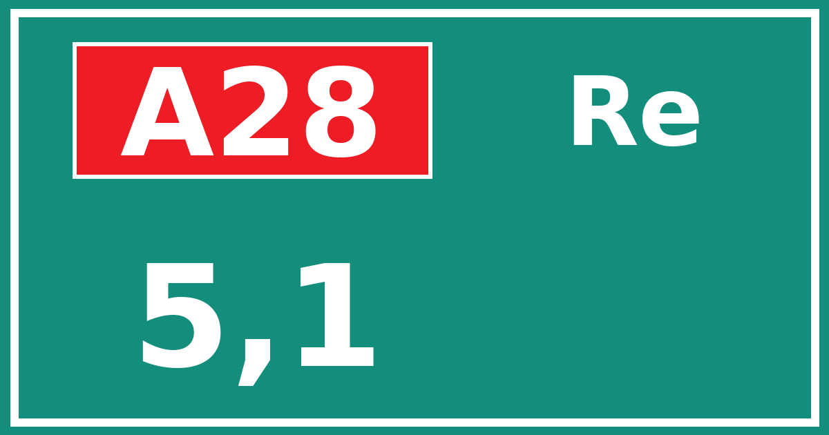 Hectometerbord A28 5,1 zijde Re