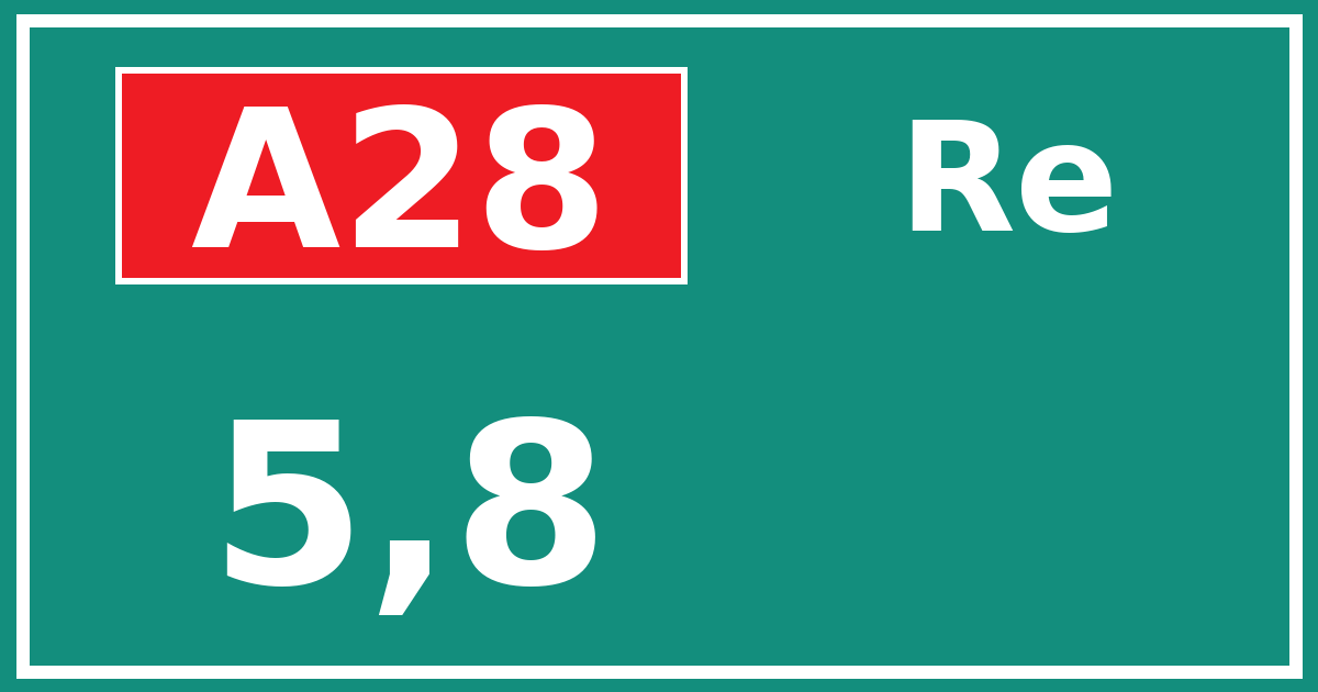 Hectometerbord A28 5,8 zijde Re
