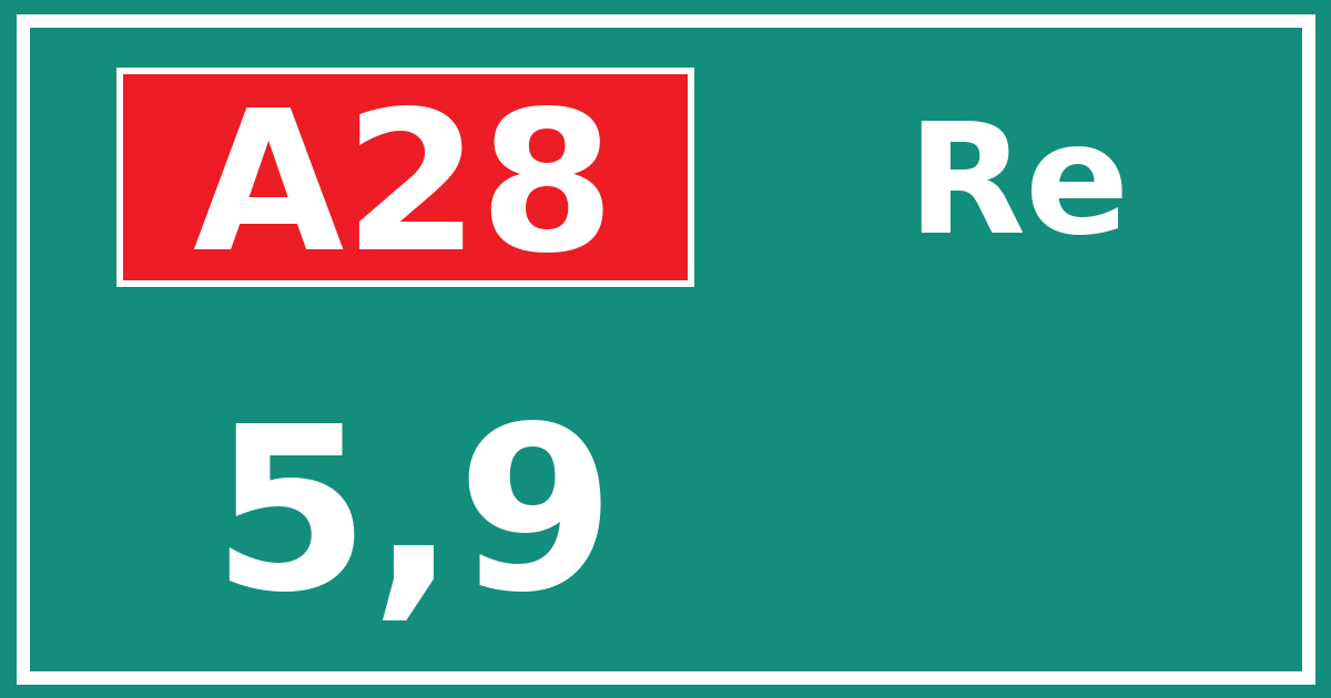Hectometerbord A28 5,9 zijde Re