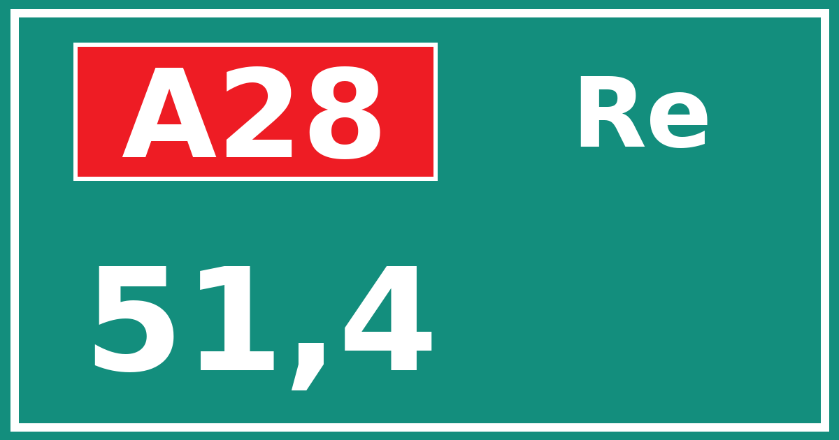 Hectometerbord A28 51,4 zijde Re