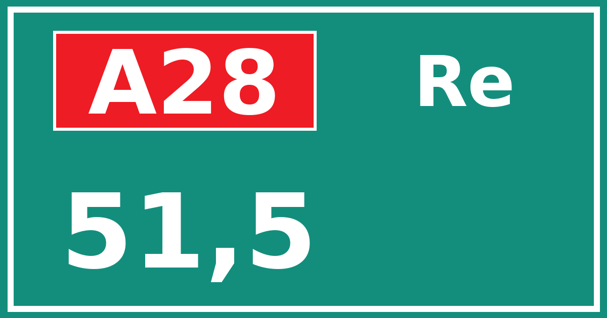 Hectometerbord A28 51,5 zijde Re