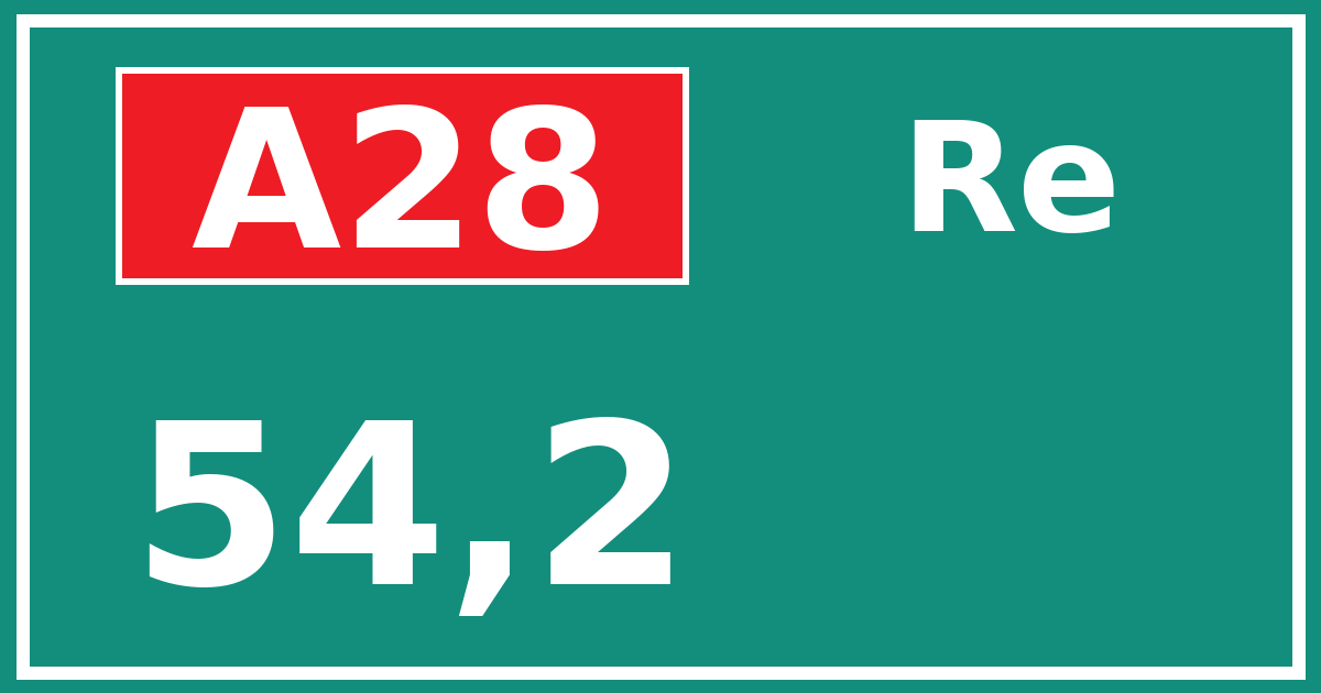Hectometerbord A28 54,2 zijde Re