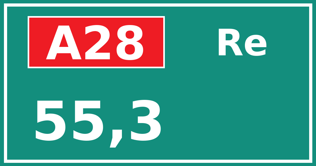 Hectometerbord A28 55,3 zijde Re