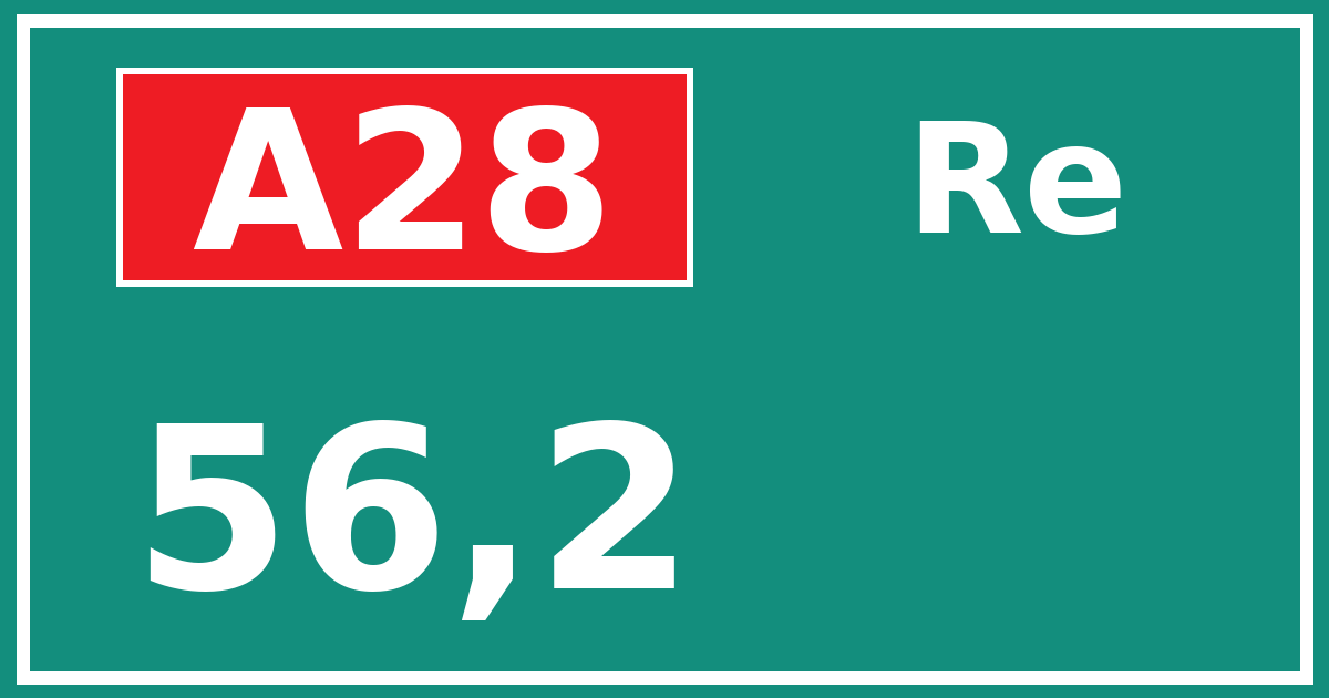Hectometerbord A28 56,2 zijde Re