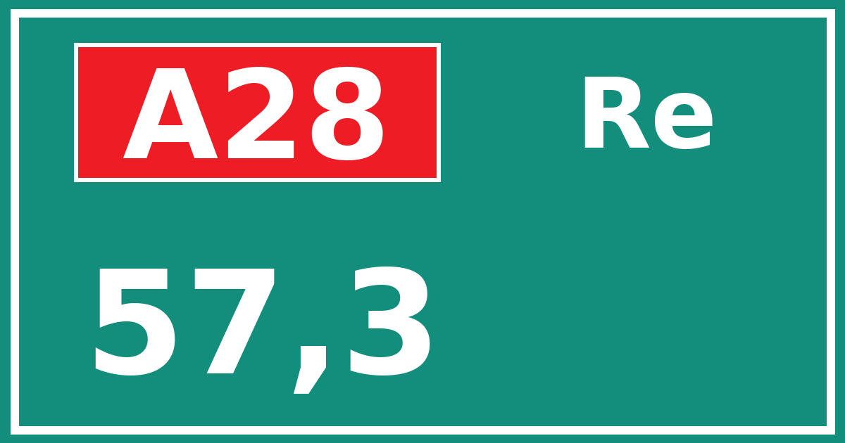 Hectometerbord A28 57,3 zijde Re