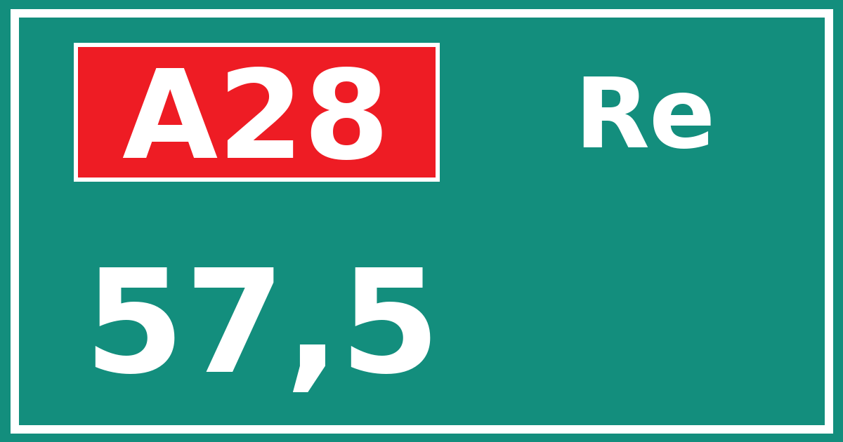 Hectometerbord A28 57,5 zijde Re