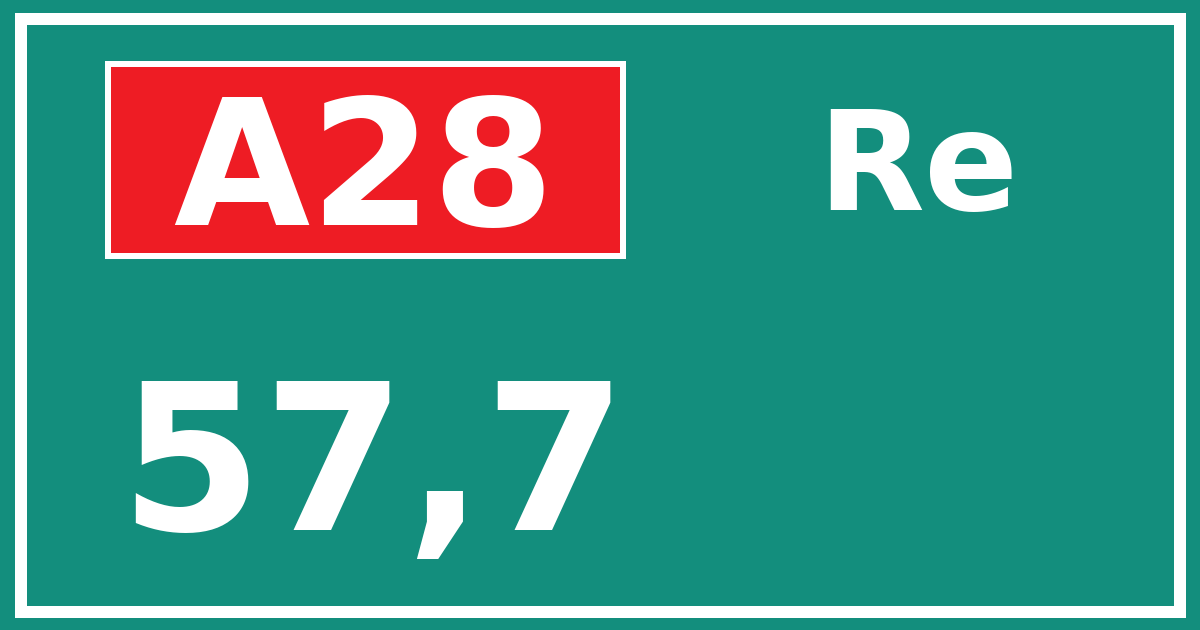 Hectometerbord A28 57,7 zijde Re
