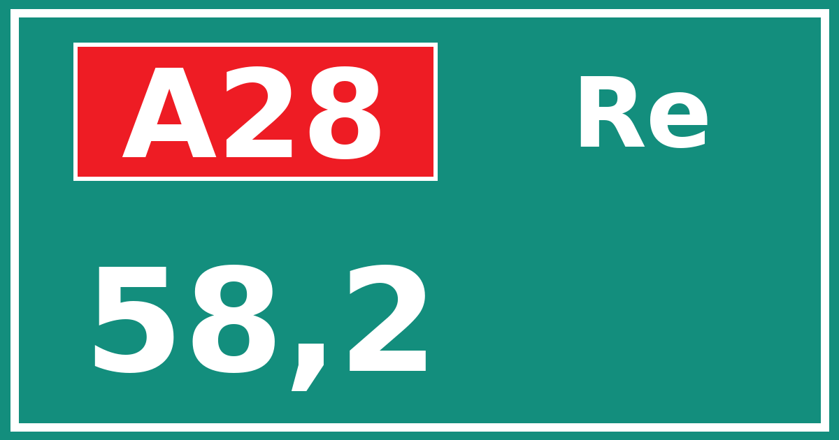 Hectometerbord A28 58,2 zijde Re