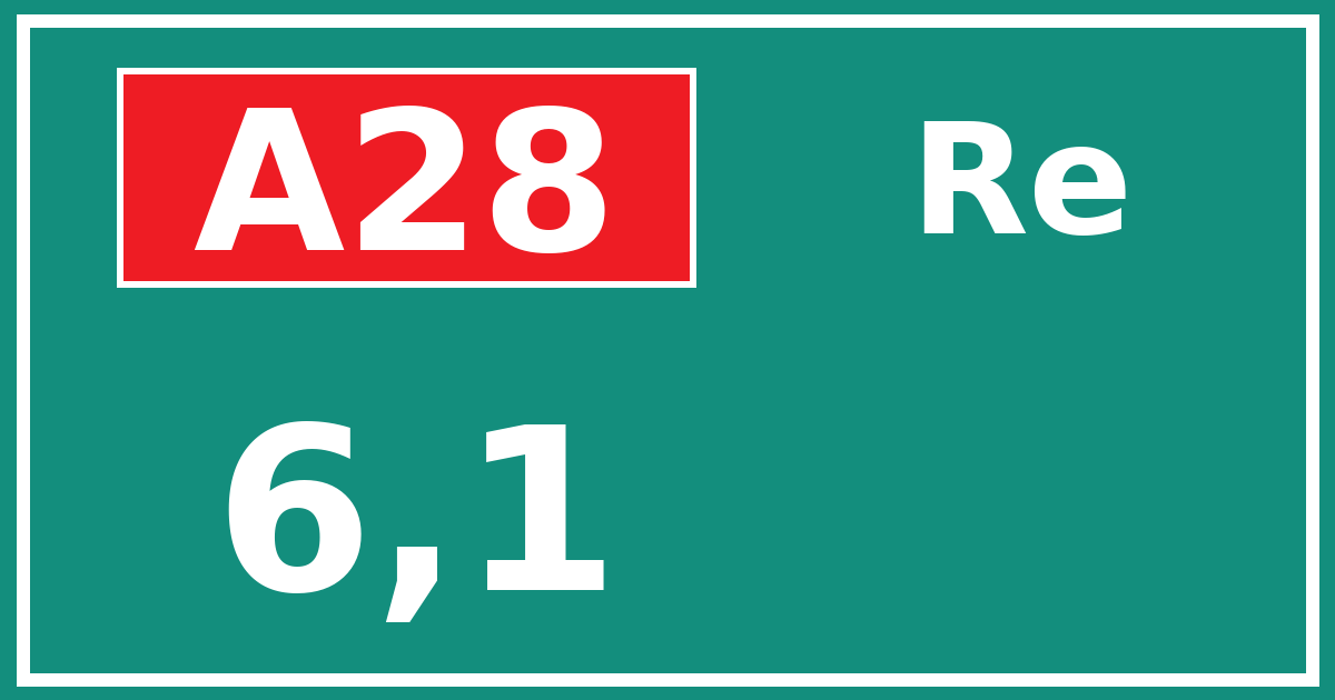 Hectometerbord A28 6,1 zijde Re