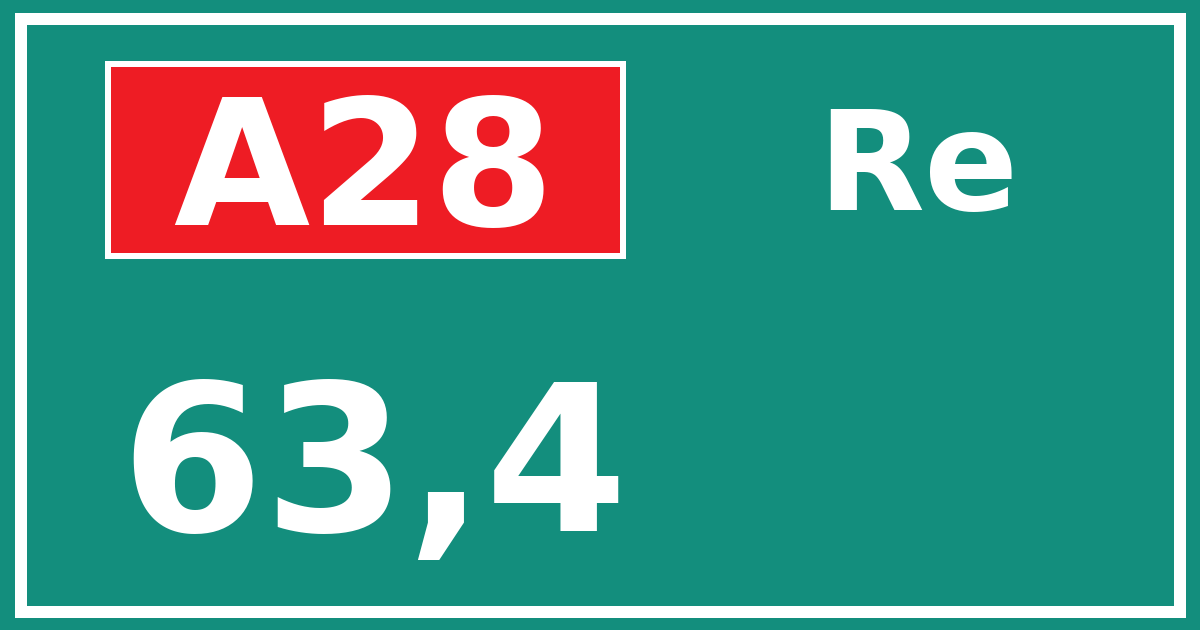 Hectometerbord A28 63,4 zijde Re