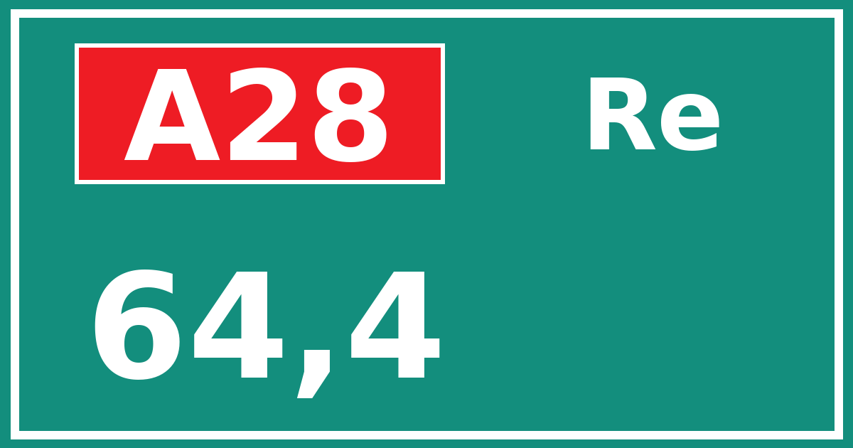 Hectometerbord A28 64,4 zijde Re