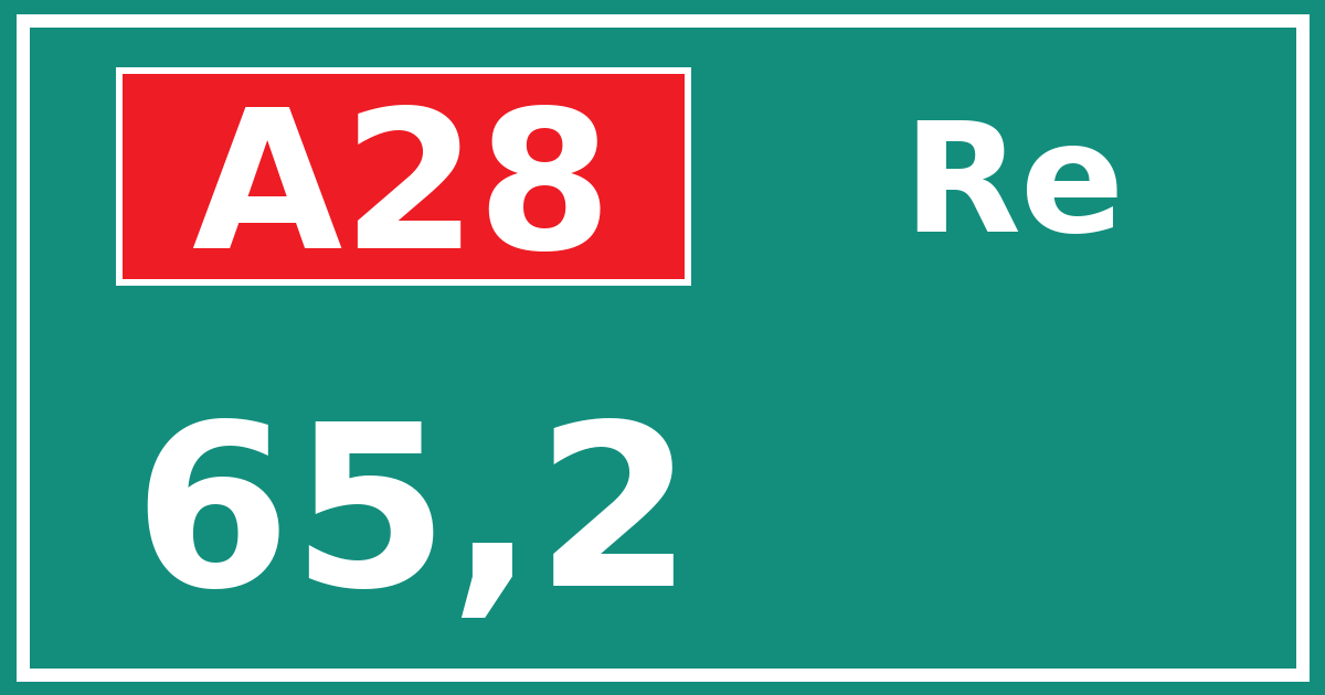 Hectometerbord A28 65,2 zijde Re