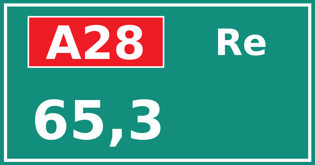 Hectometerbord A28 65,3 zijde Re