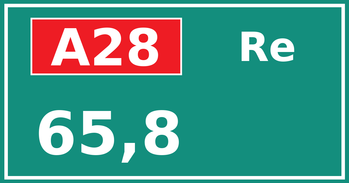 Hectometerbord A28 65,8 zijde Re