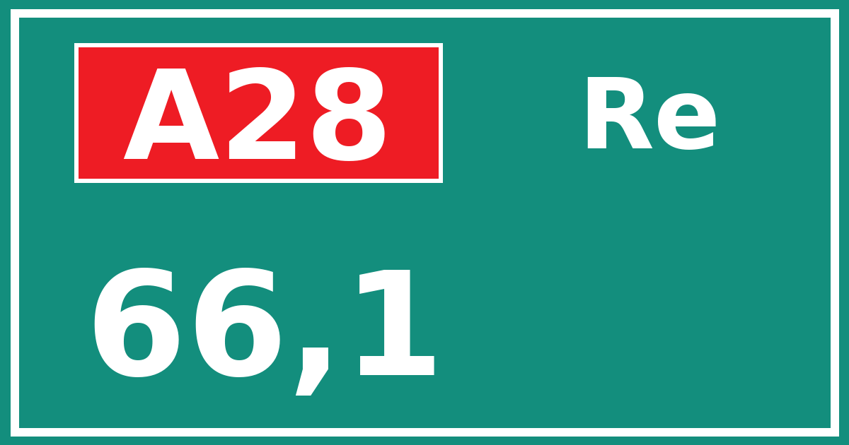 Hectometerbord A28 66,1 zijde Re