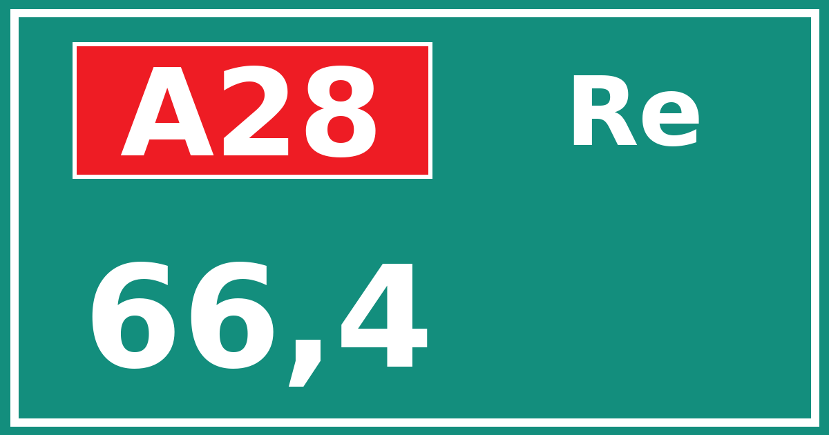 Hectometerbord A28 66,4 zijde Re