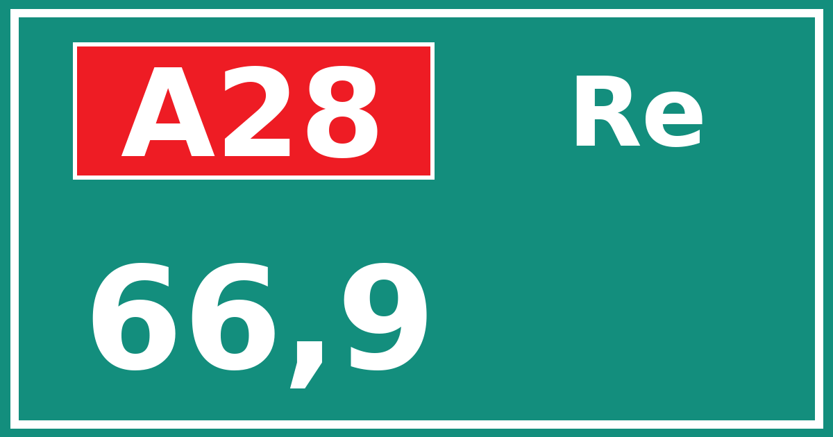 Hectometerbord A28 66,9 zijde Re