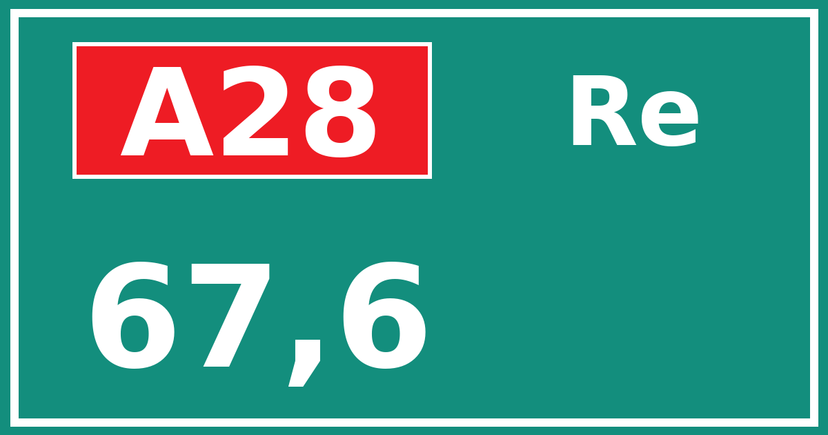 Hectometerbord A28 67,6 zijde Re