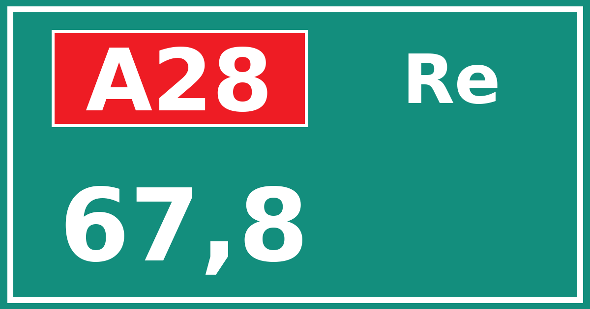 Hectometerbord A28 67,8 zijde Re