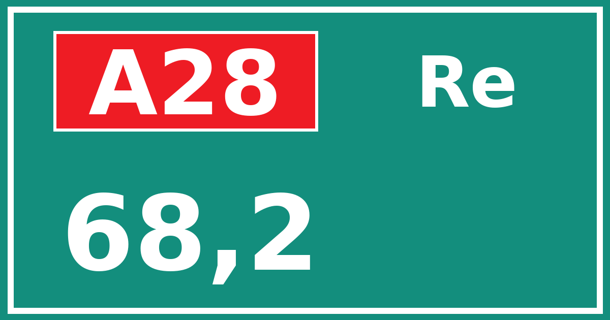 Hectometerbord A28 68,2 zijde Re