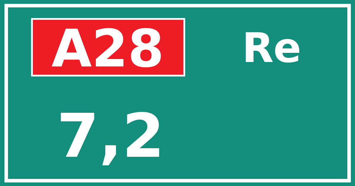 Hectometerbord A28 7,2 zijde Re