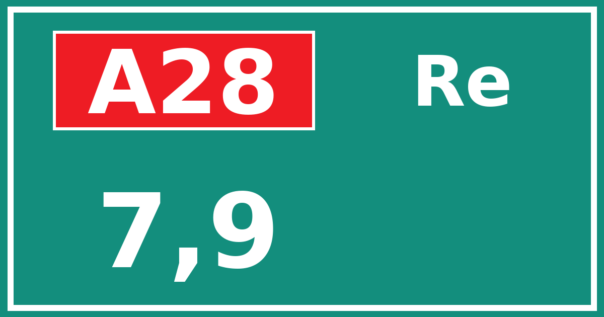 Hectometerbord A28 7,9 zijde Re
