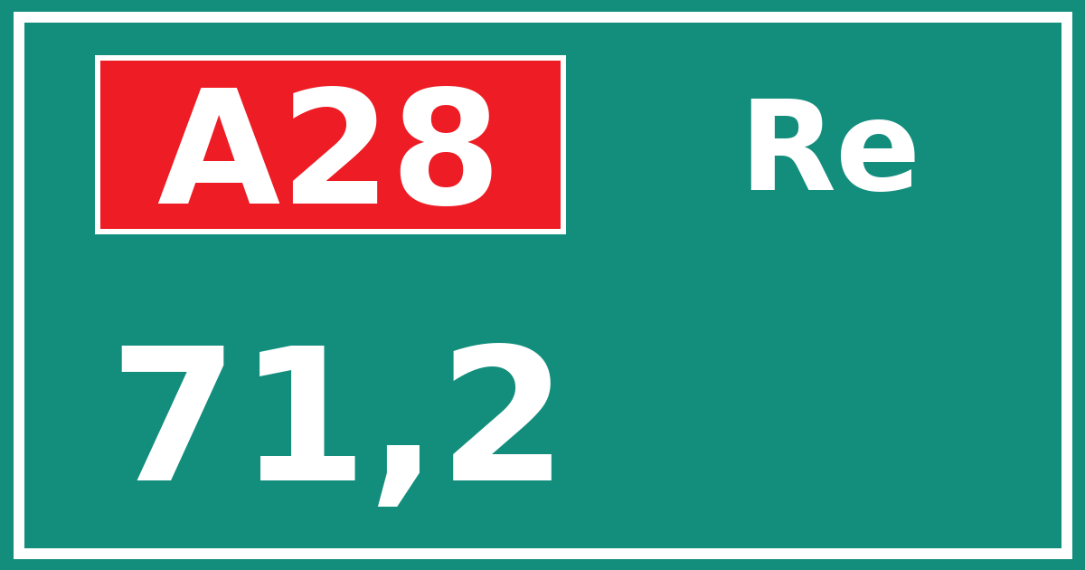Hectometerbord A28 71,2 zijde Re
