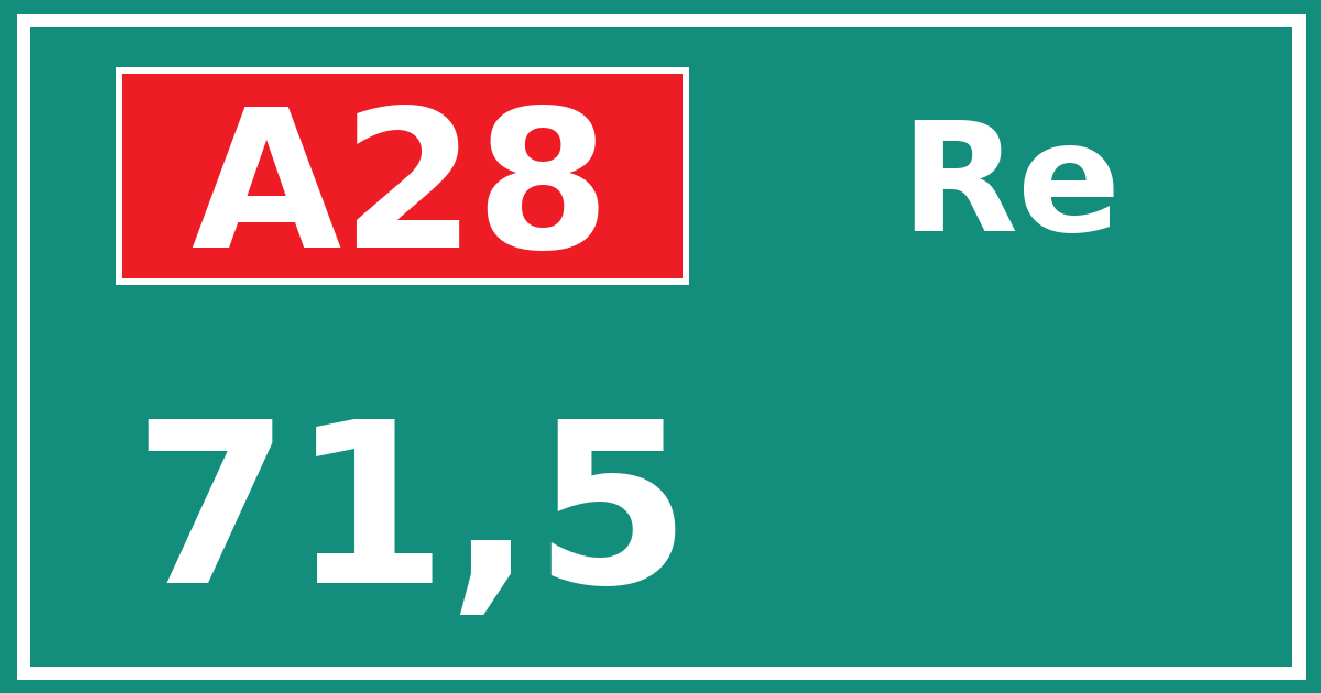 Hectometerbord A28 71,5 zijde Re
