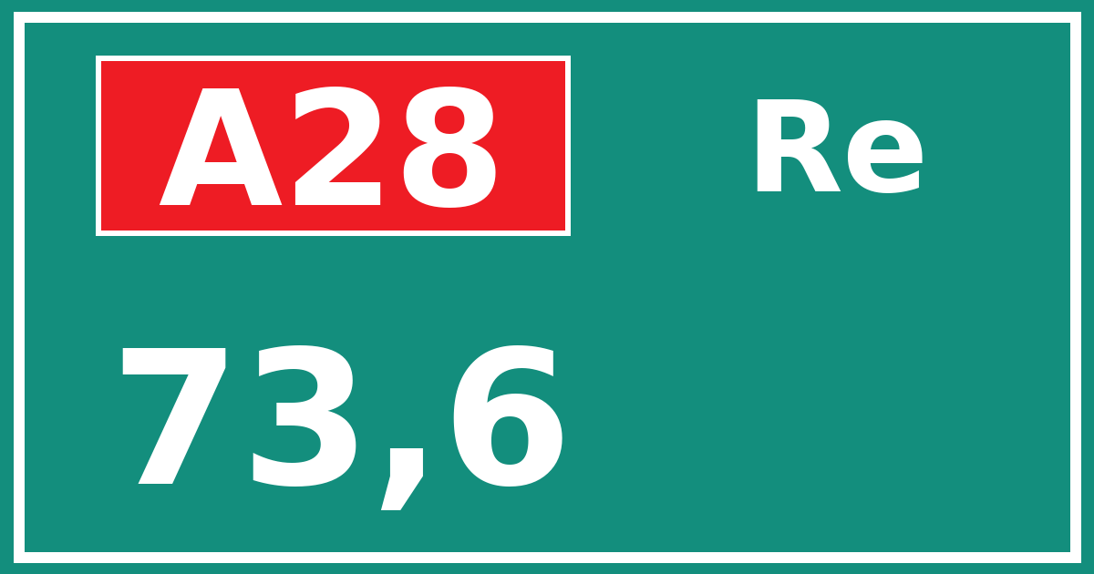 Hectometerbord A28 73,6 zijde Re
