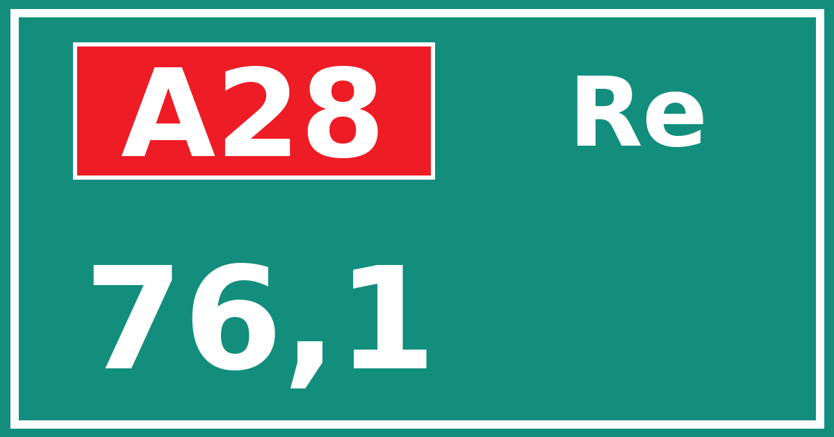 Hectometerbord A28 76,1 zijde Re