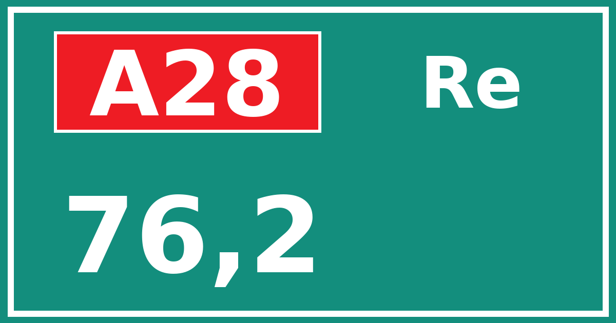 Hectometerbord A28 76,2 zijde Re
