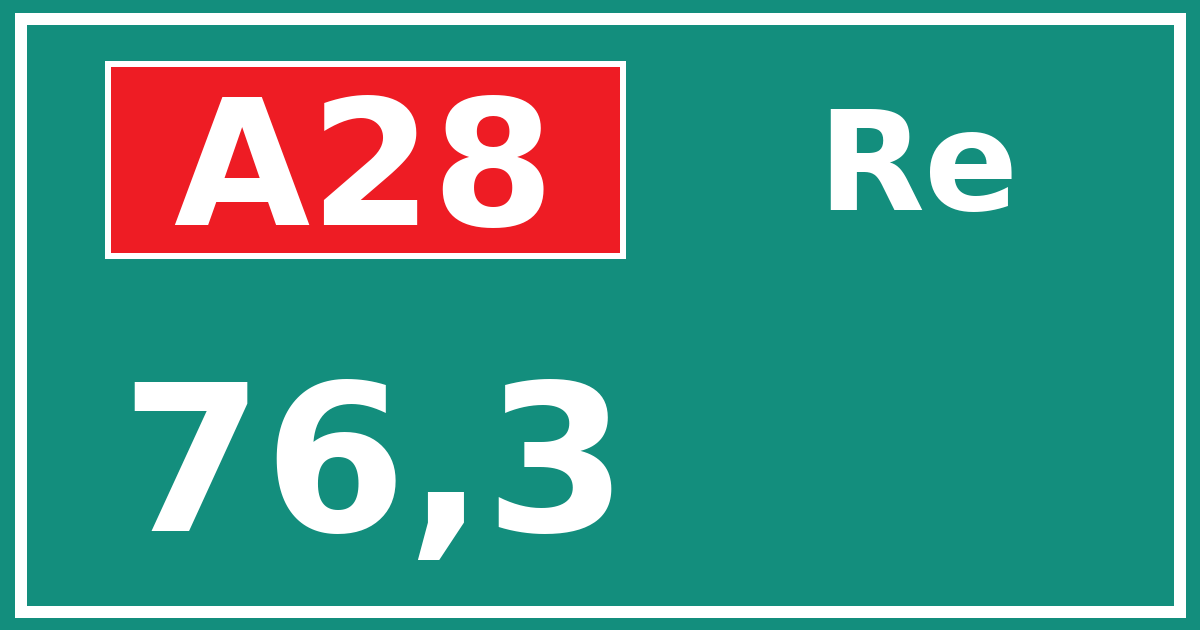 Hectometerbord A28 76,3 zijde Re