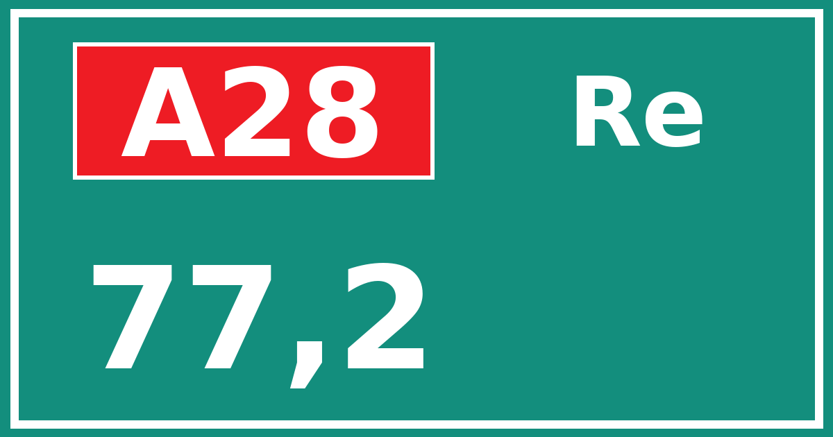 Hectometerbord A28 77,2 zijde Re