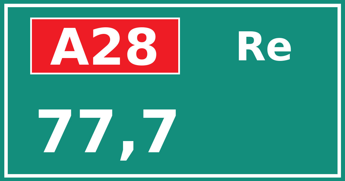 Hectometerbord A28 77,7 zijde Re