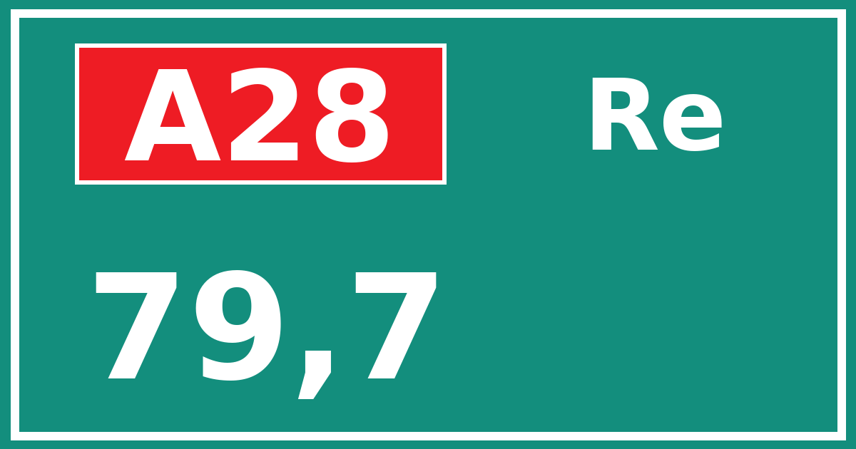 Hectometerbord A28 79,7 zijde Re