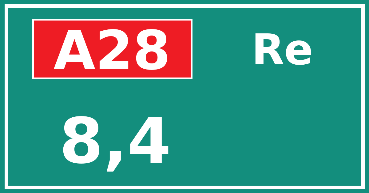 Hectometerbord A28 8,4 zijde Re