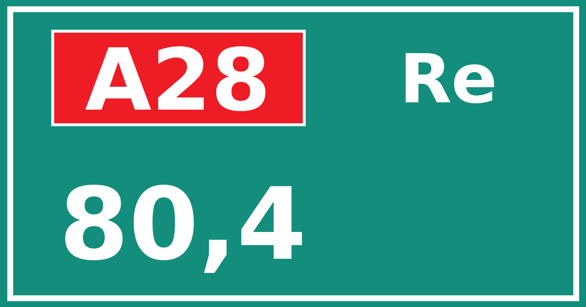 Hectometerbord A28 80,4 zijde Re
