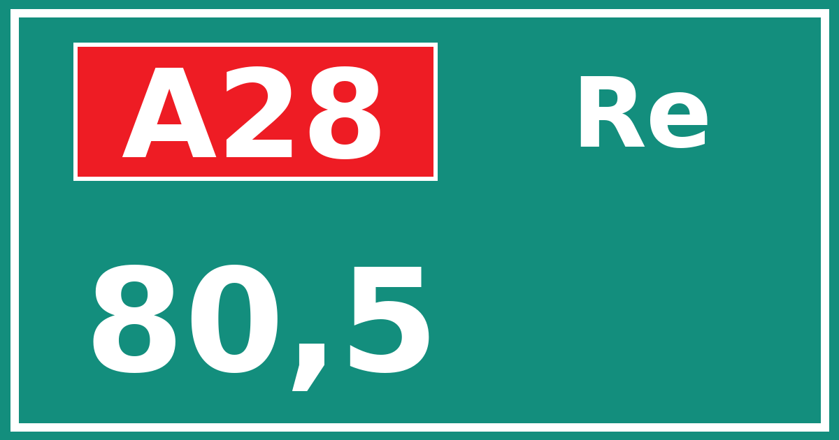 Hectometerbord A28 80,5 zijde Re